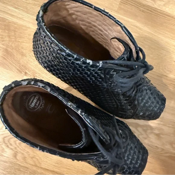 Jeffrey Campbell Black Woven Lita Lace-Up Platform Boots - Picture 4 of 14